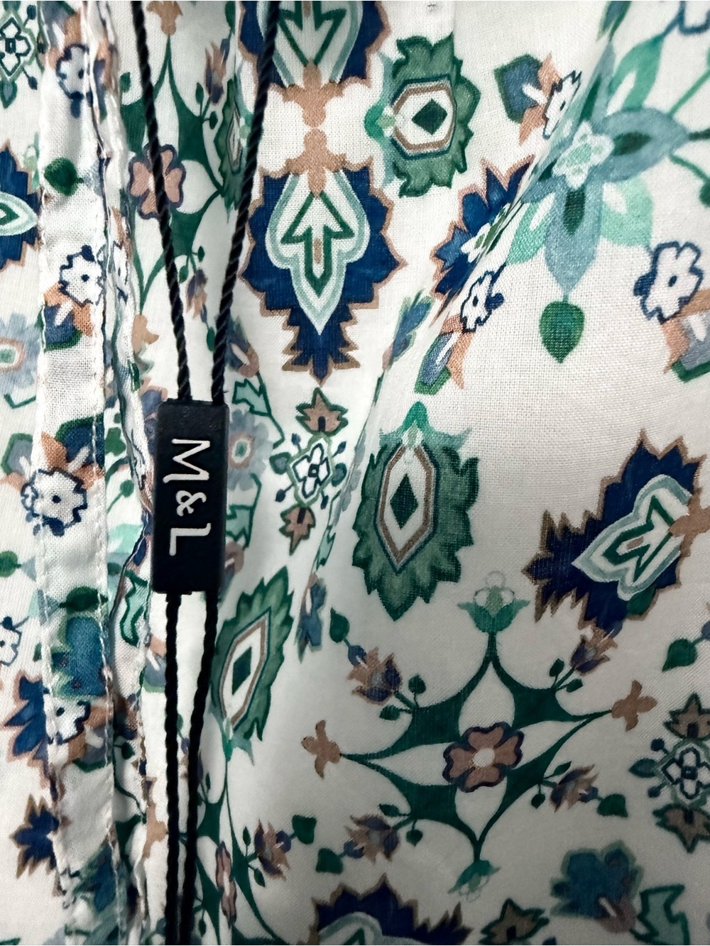 NWT Monte & Lou Maxi Skirt with Green & Blue Floral Medallion Print 100% cotton - Picture 4 of 6